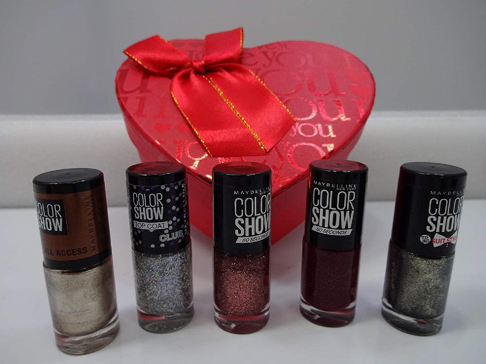 globe trotter Mothers Day Glitter Nail Collection Gift Set Maybelline Colour Show Nail Colour 7ml x 5 Nail Colour Gift Set *Mothers Day Collection**
