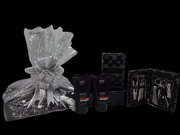 globe trotter No7 Fathers Day Luxury Gift Set No7 Men Energising Face Scrub No7 Men Energising Face Wash Free Gift 11pc Manicure Travel Tool Set Gift Wrapped Gift Box For Him