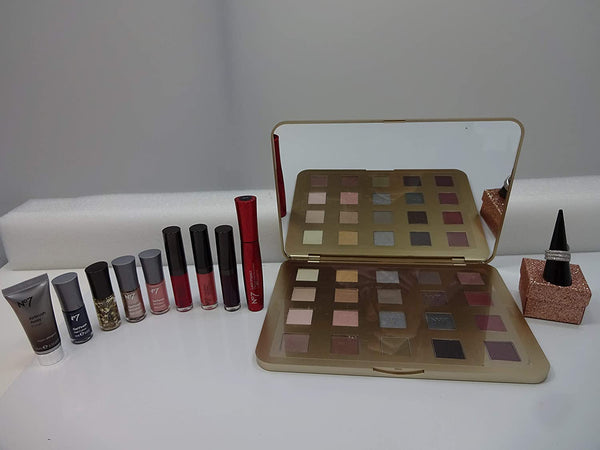 Globe Trotter No7 Glamorous Make Up Gift Box Hamper + Crystal Ring Gift Wrapped Gift Hamper For Her