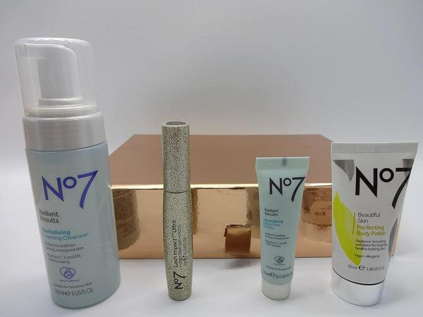 Globe Trotter No7 Indulgence Skincare & Mascara Collection Gift Box Set Gift Wrapped