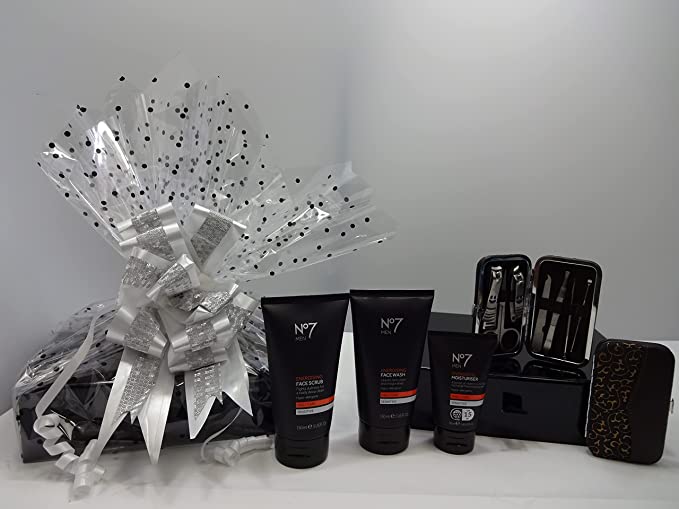 globe trotter No7 Men Father's Day Luxury Gift Box Hamper Free 7Pcs Stainless Steel Nail Care Manicure & Pedicure Kit