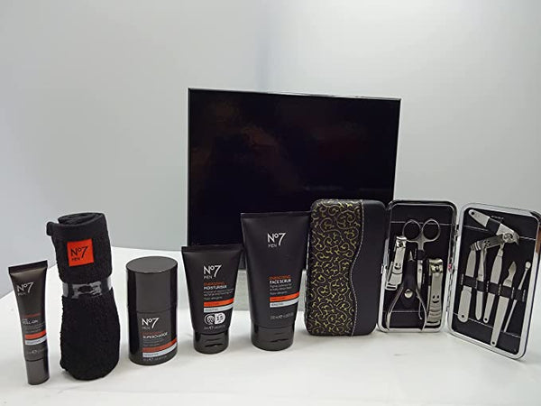 Globe Trotter No7 Men Father's Day Ultimate Grooming Collection Gift Hamper For Dad Free 10pc Manicure Pedicure Tool Kit
