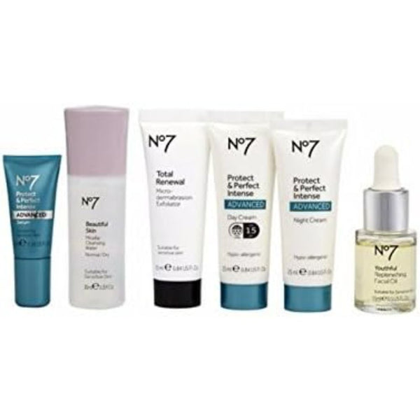 Globe Trotter No7 Protect & Perfect Skincare Gift Set-No7 Youthful Skin Collection