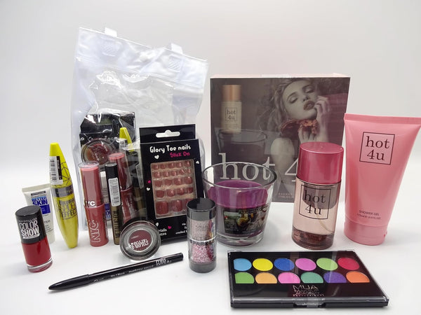 Globe Trotter Perfume & Make Up Set For Ladies Hot 4u EDP Gift Set For Her & Make Up Bundle Gift Hamper