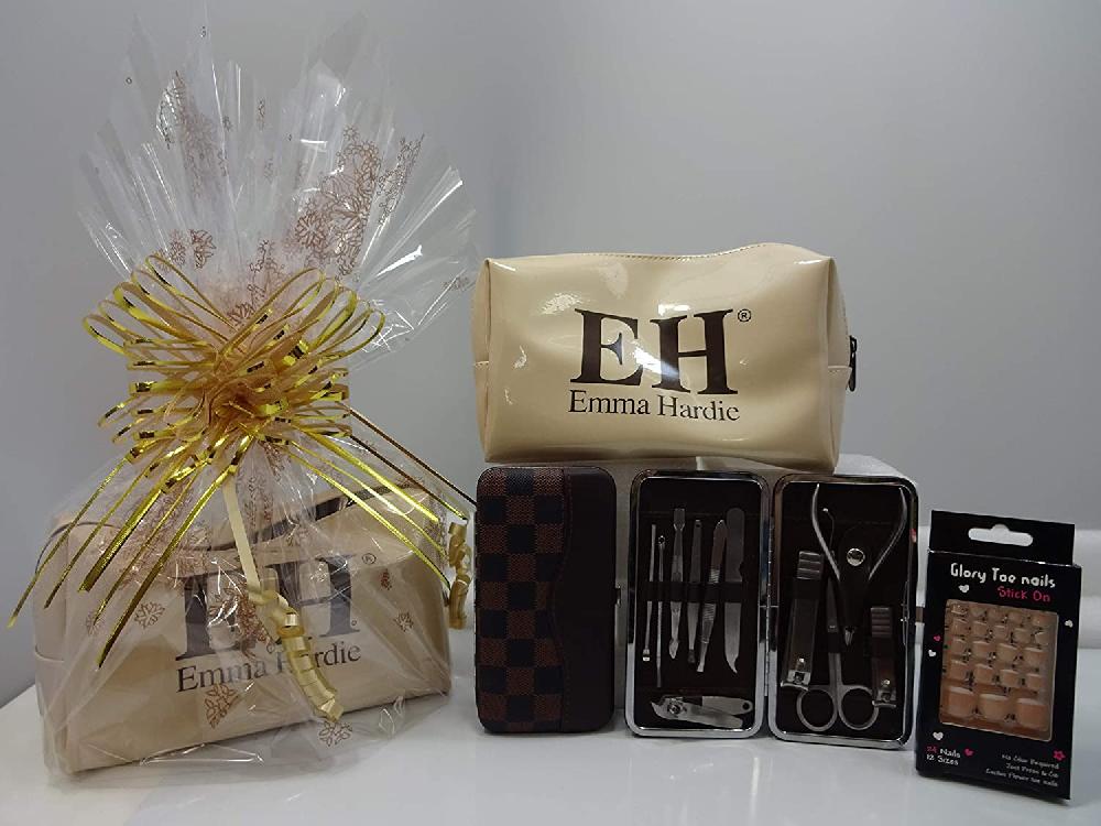 globe trotter Professional Nail Care & Pedicure Kit with Luxury Travel Case Emma Hardie Make Up Bag Hamper