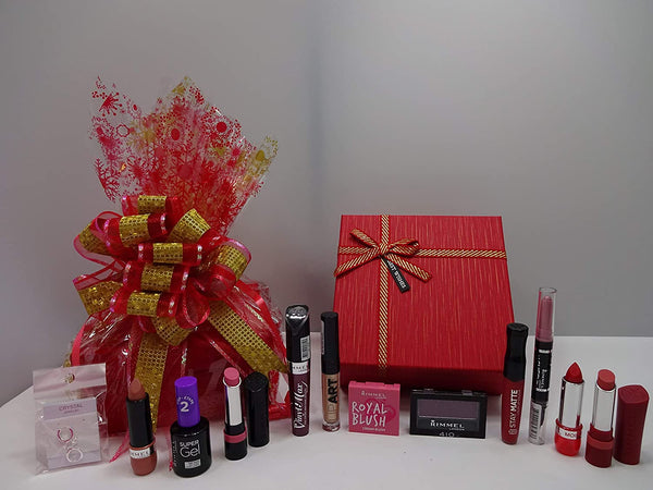 Globe Trotter Rimmel London 11pc Luxury Beauty Box Gift Hamper Gift Wrapped + Earrings Included