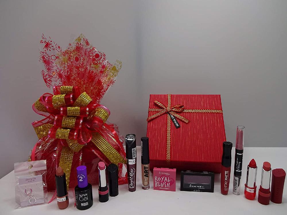 globe trotter Rimmel London 11pc Luxury Beauty Box Gift Hamper Gift Wrapped + Earrings Included