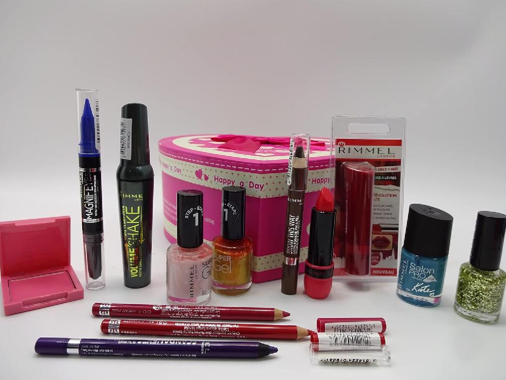 globe trotter Rimmel London 13pc Make Up Beauty Bundle Gift Box Set For Women - Happy Anniversary Special