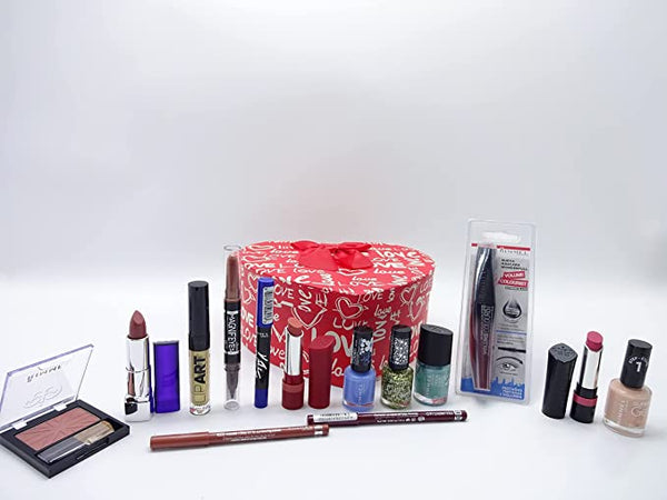 Globe Trotter Rimmel London 14pc Luxury Beauty Gift Hamper Make Up Products In Wrapped Box For Her
