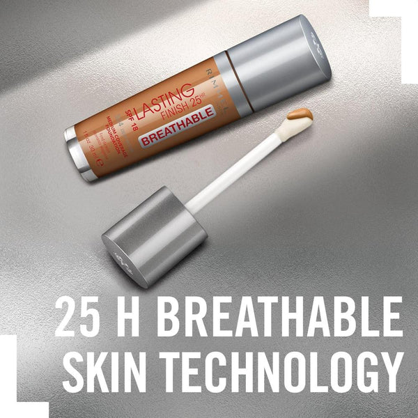 Globe Trotter Rimmel London 504 Deep Mocha Lasting Finish Breathable Foundation SPF 18 30ml