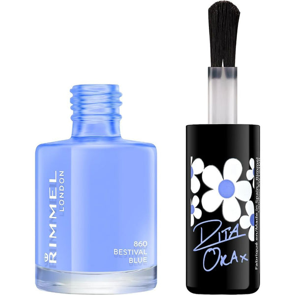 Globe Trotter Rimmel London 60 Seconds Super Shine By Rita Ora Nail Polish 860 Bestival Blue 8 Ml