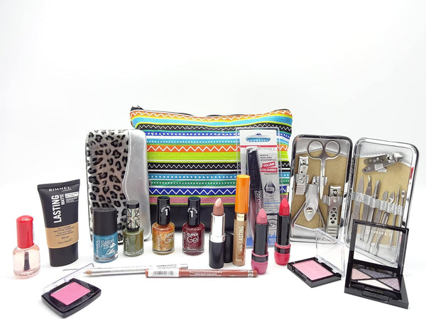 Globe Trotter Rimmel London Beauty Gift Box Hamper Beauty Bundle Collection Gift Manicure Tool Set Free Make Up Bag