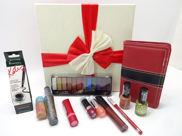 Globe Trotter Rimmel London Luxury 10pc Beauty Make Up Gift Box Gift Set Free Foundation & Free Luxury Manicure Tool Kit