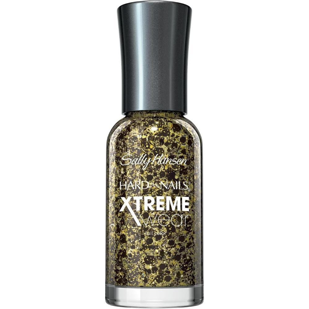 globe trotter Sally Hansen 290 Bold Gold Hard As Nails Xtreme Wear Nail Polish Glittery Gold and Black 11.8ml