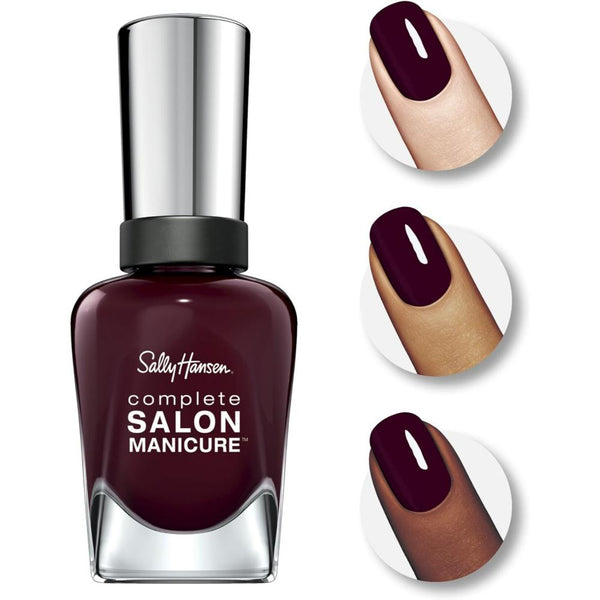 Globe Trotter Sally Hansen Complete Salon Manicure Nail Polish Rags To Riches Bordeaux Keratin Complex Glossy Colour 416 Limited Edition