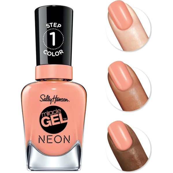 Globe Trotter Sally Hansen Miracle Gel Neon Nail Varnish 051 Peach Please