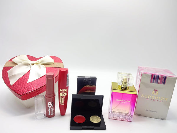 Globe Trotter Superior Women Perfume For Her 100ml Perfume & 3pc Make Up Kit Gift Hamper Beauty Bundle