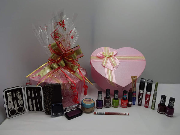 Globe Trotter Valentines Day Hamper For Her Rimmel London Luxury Make Up Beauty Bundle Gift Set + Manicure Set