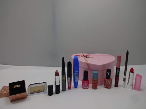 Globe Trotter Valentines Gift Hamper For Her Rimmel London 10 Make Up Lot In Gift Box + Crystal Ring