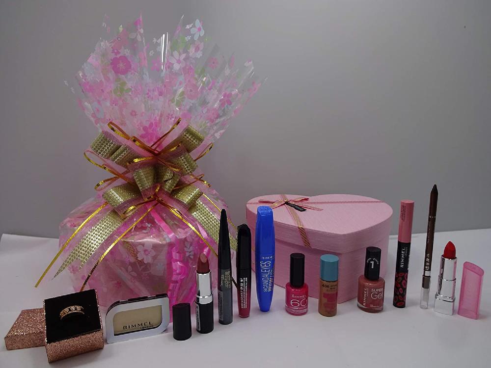 globe trotter Valentines Gift Hamper For Her Rimmel London 10 Make Up Lot In Gift Box + Crystal Ring