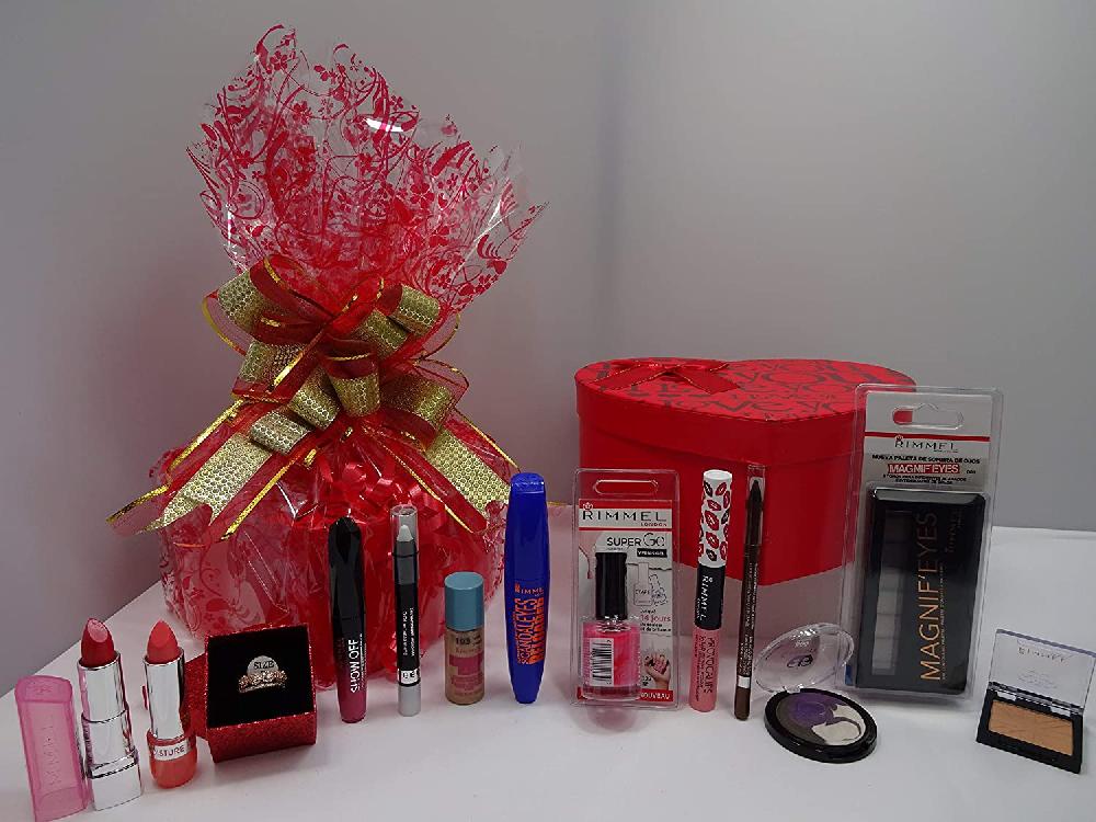 globe trotter Valentines Gift Hamper For Her Rimmel London 11pc Luxury Beauty Box Foundation + Crystal Ring