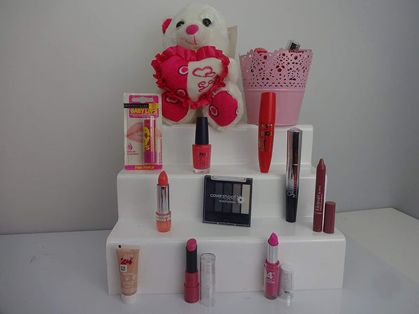 Globe Trotter Valentines Gift Soft I Love You Talking Teddy Bear & Mix Make Up Products + Gift Valentines Special Gift Hamper