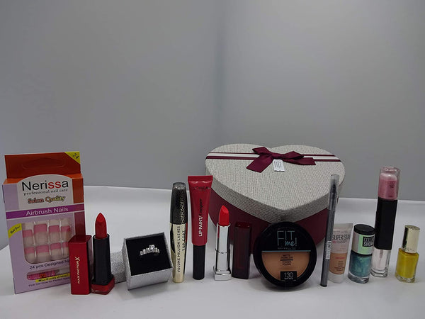 Globe Trotter Valentines Make Up Gift Set Hamper For Her Beauty Box Gift Wrapped With Foundation Free Ring Included