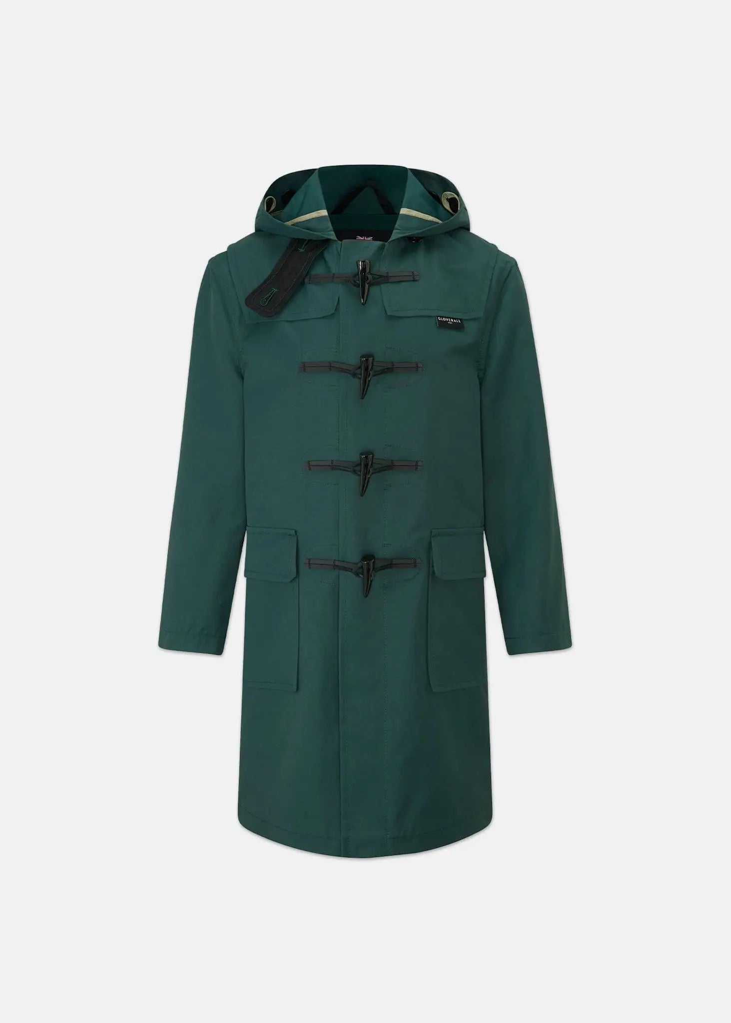 gloverall Children's Gabardine Showerproof Duffle Coat Green