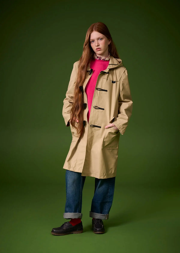 Gloverall Children's Gabardine Showerproof Duffle Coat Stone