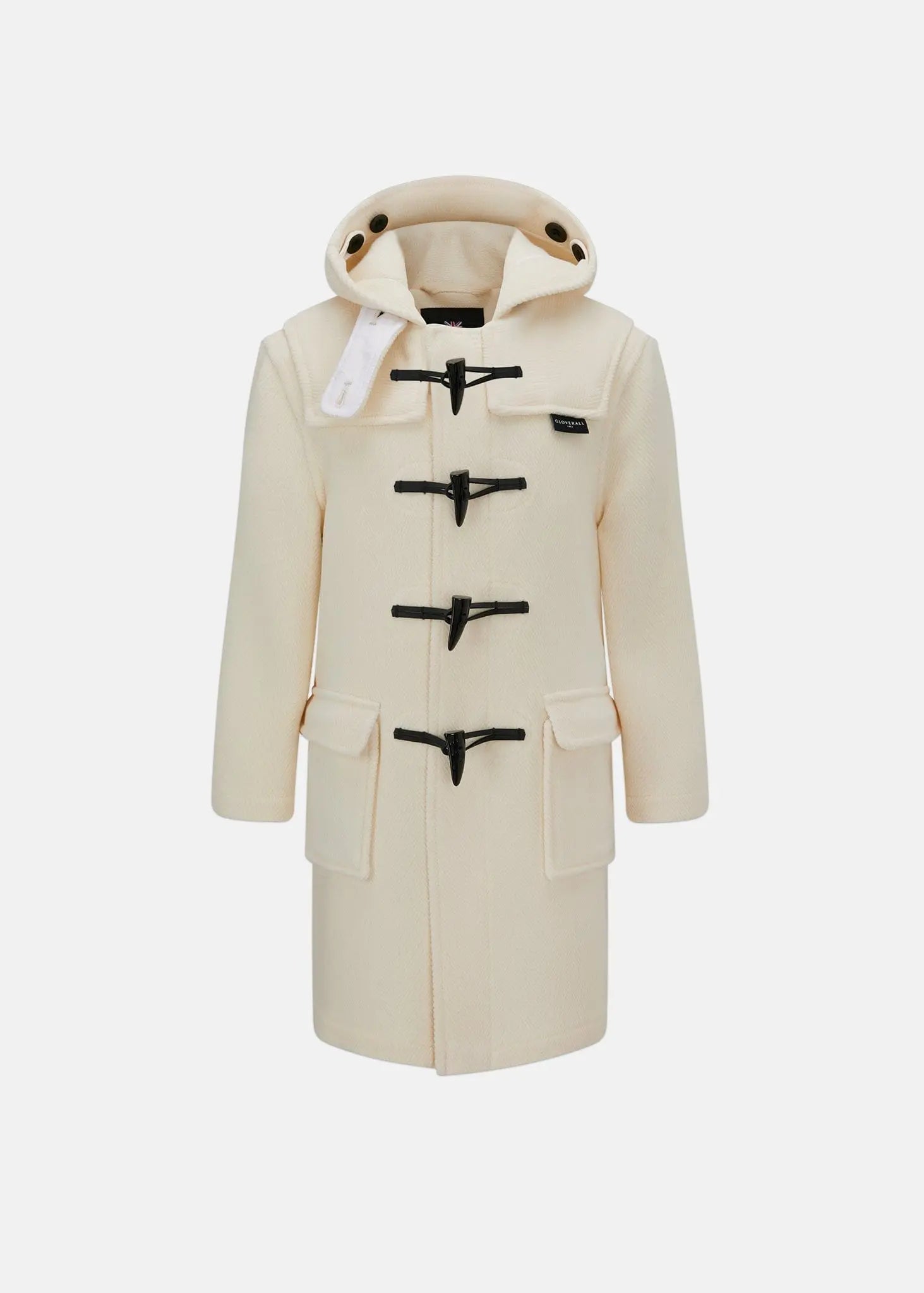 gloverall Children's Herringbone Wool Duffle Coat Winter White