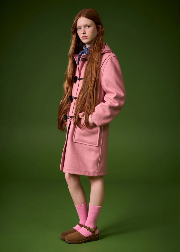 Gloverall Children's Melton Wool Duffle Coat Pastel Pink