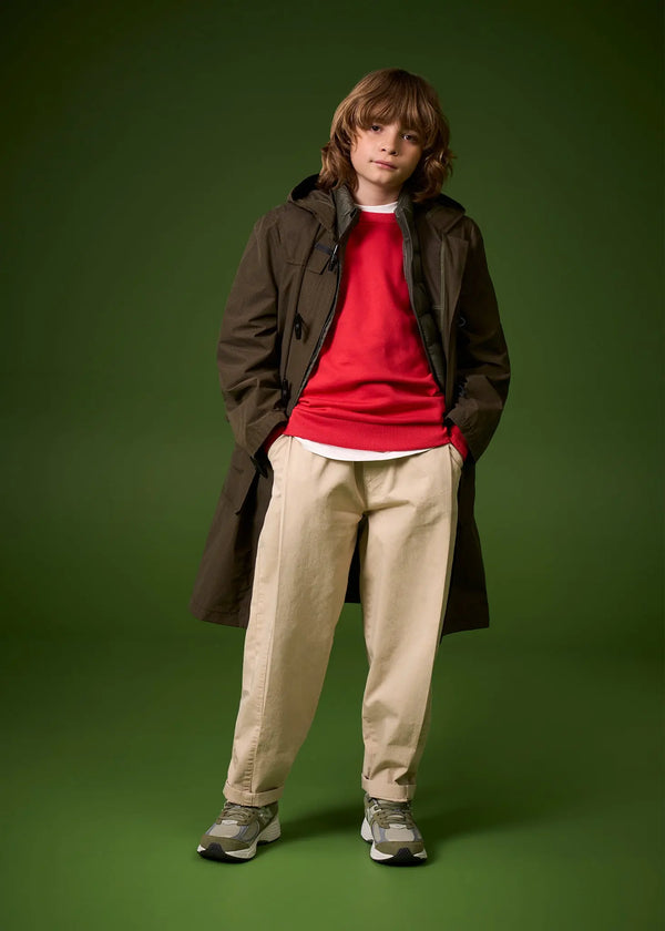 Gloverall Children's Ripstop Showerproof Duffle Coat Khaki