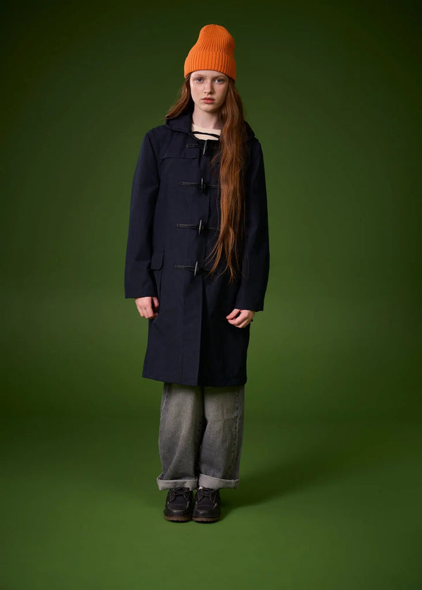 Gloverall Children's Ripstop Showerproof Duffle Coat Navy