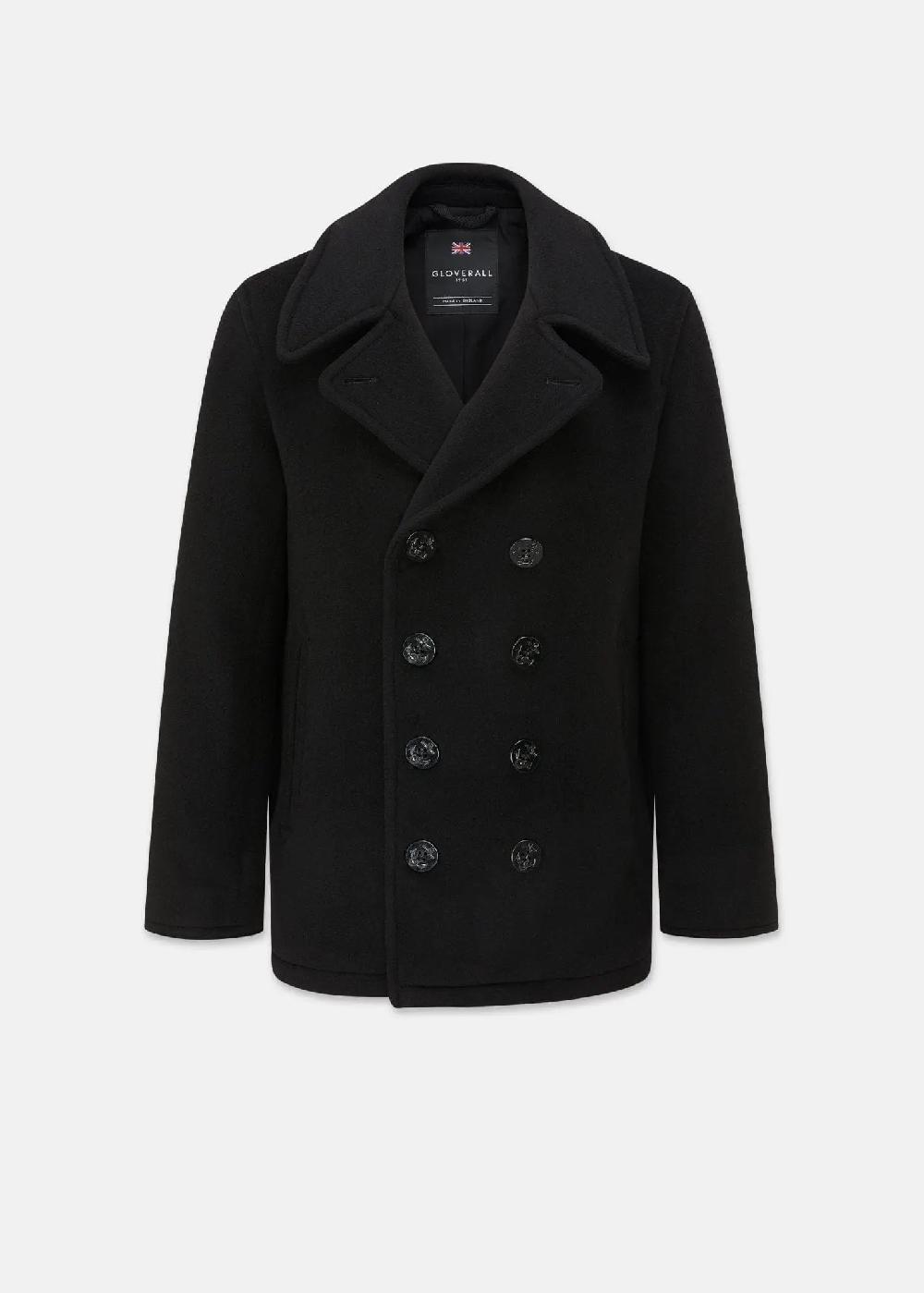 gloverall Men's Admiralty Peacoat Black