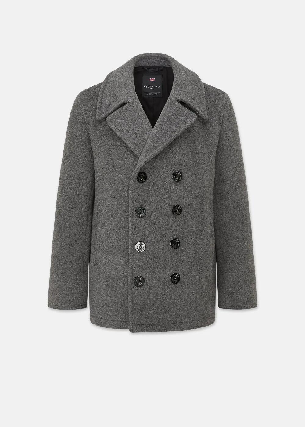 gloverall Men's Admiralty Peacoat Grey