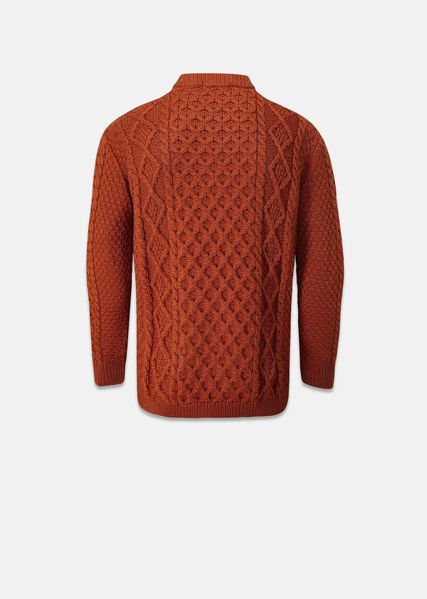 Gloverall Men's Aran Jumper Burnt Orange
