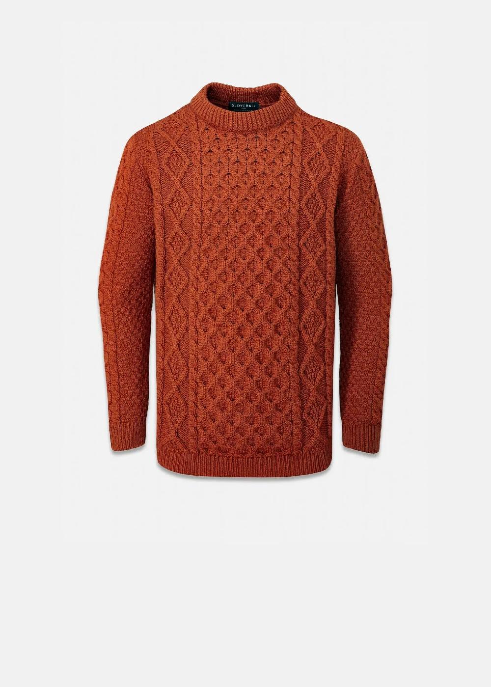 gloverall Men's Aran Jumper Burnt Orange