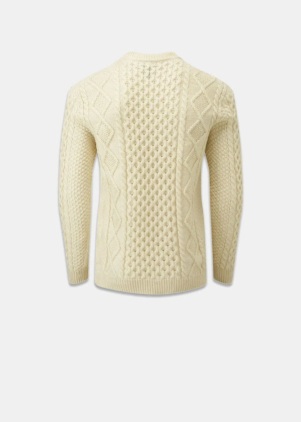 Gloverall Men's Aran Jumper Ecru