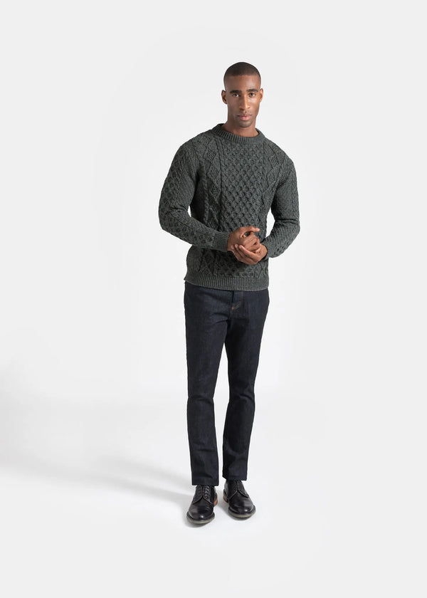 Gloverall Men's Aran Jumper Grey