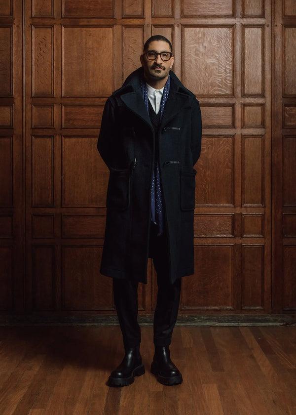 Gloverall Men's Byron Duffle Coat Navy