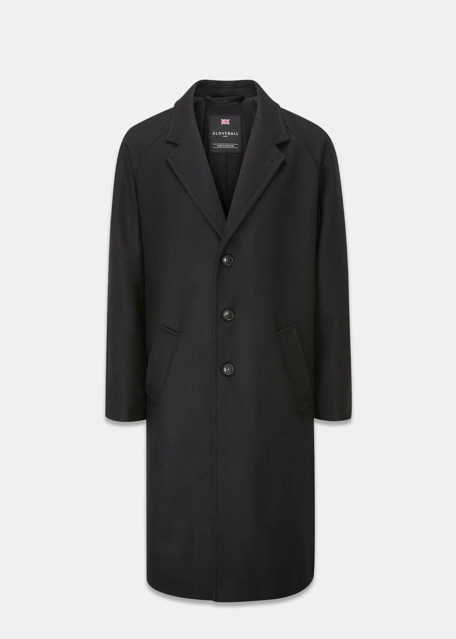 gloverall Men's Chesterfield Overcoat Black