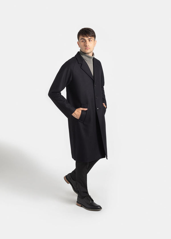 Gloverall Men's Chesterfield Overcoat Navy