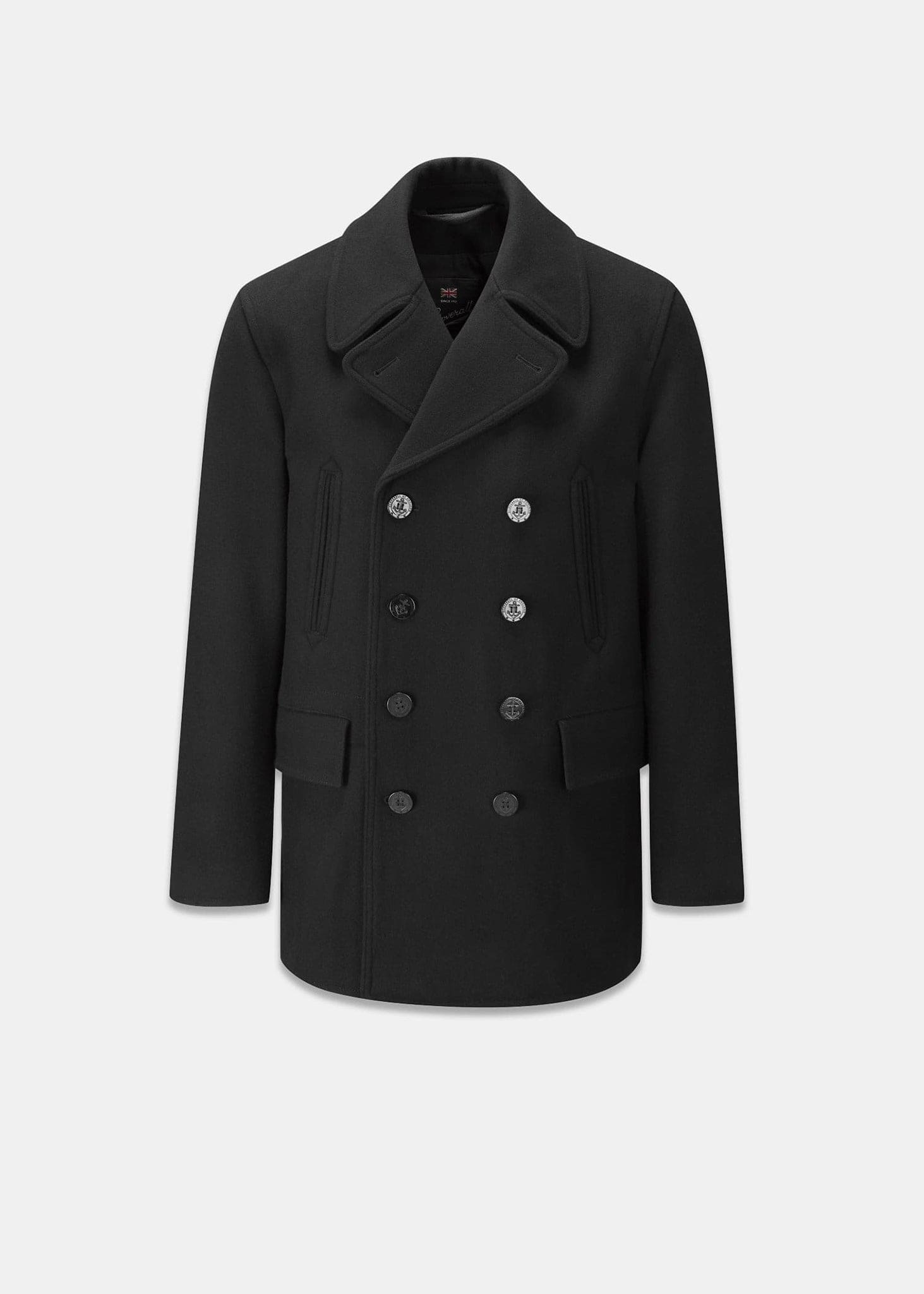 gloverall Men's Churchill Peacoat Black