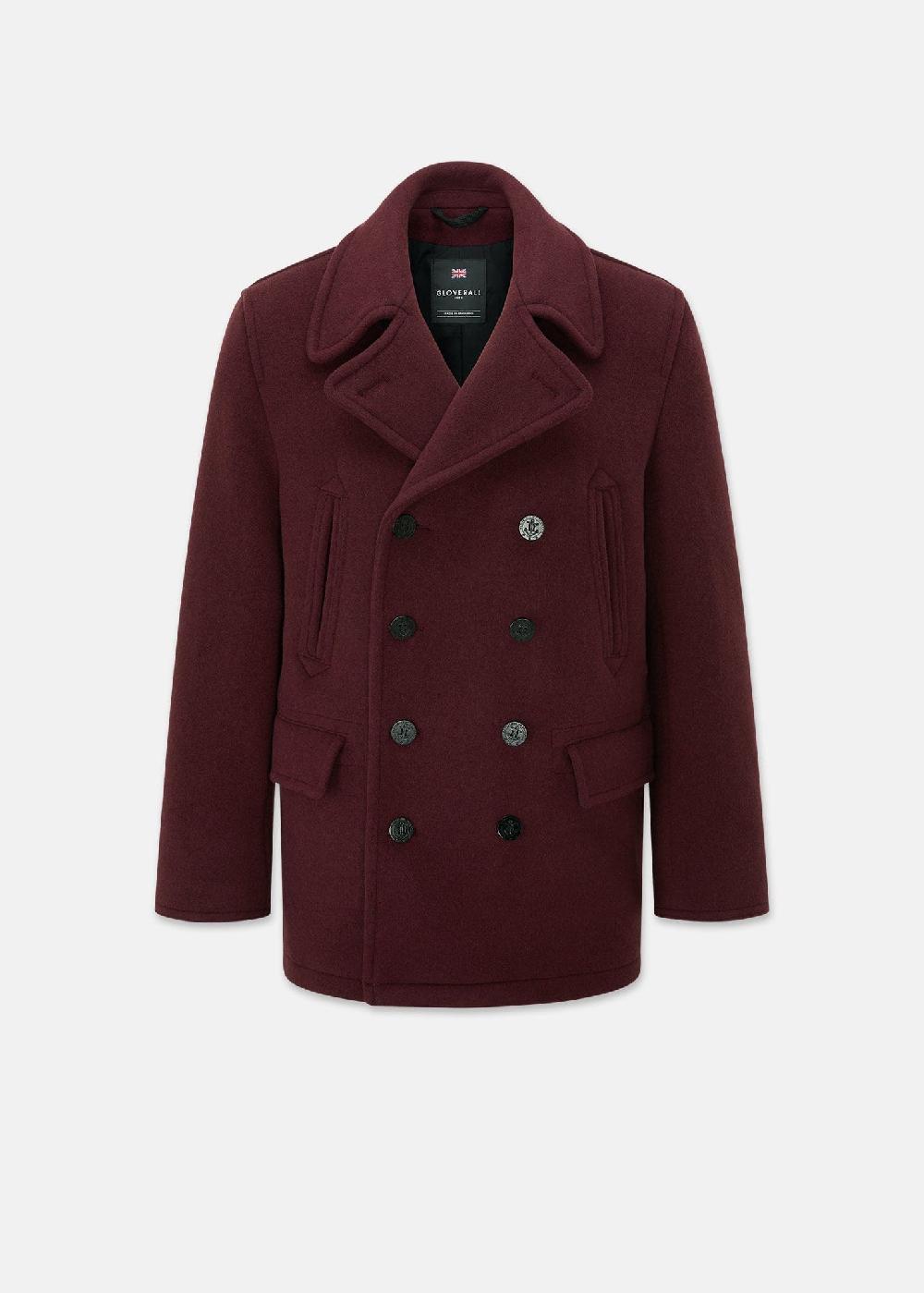 gloverall Men's Churchill Peacoat FC Burgundy