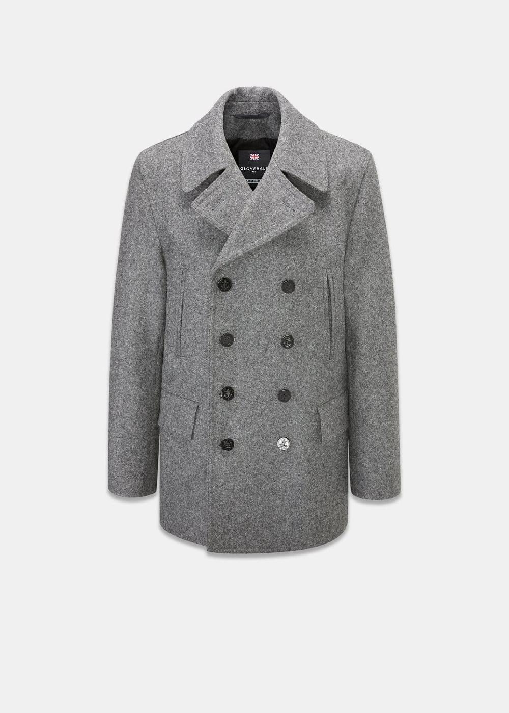 gloverall Men's Churchill Peacoat Grey