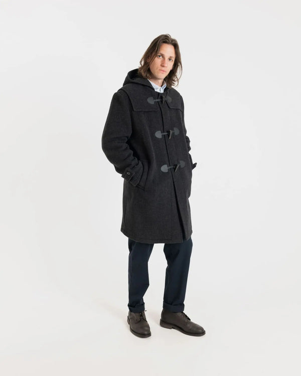 Gloverall Men's Drake Duffle Coat Charcoal