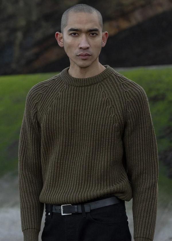 Gloverall Men's Fisherman Jumper Army