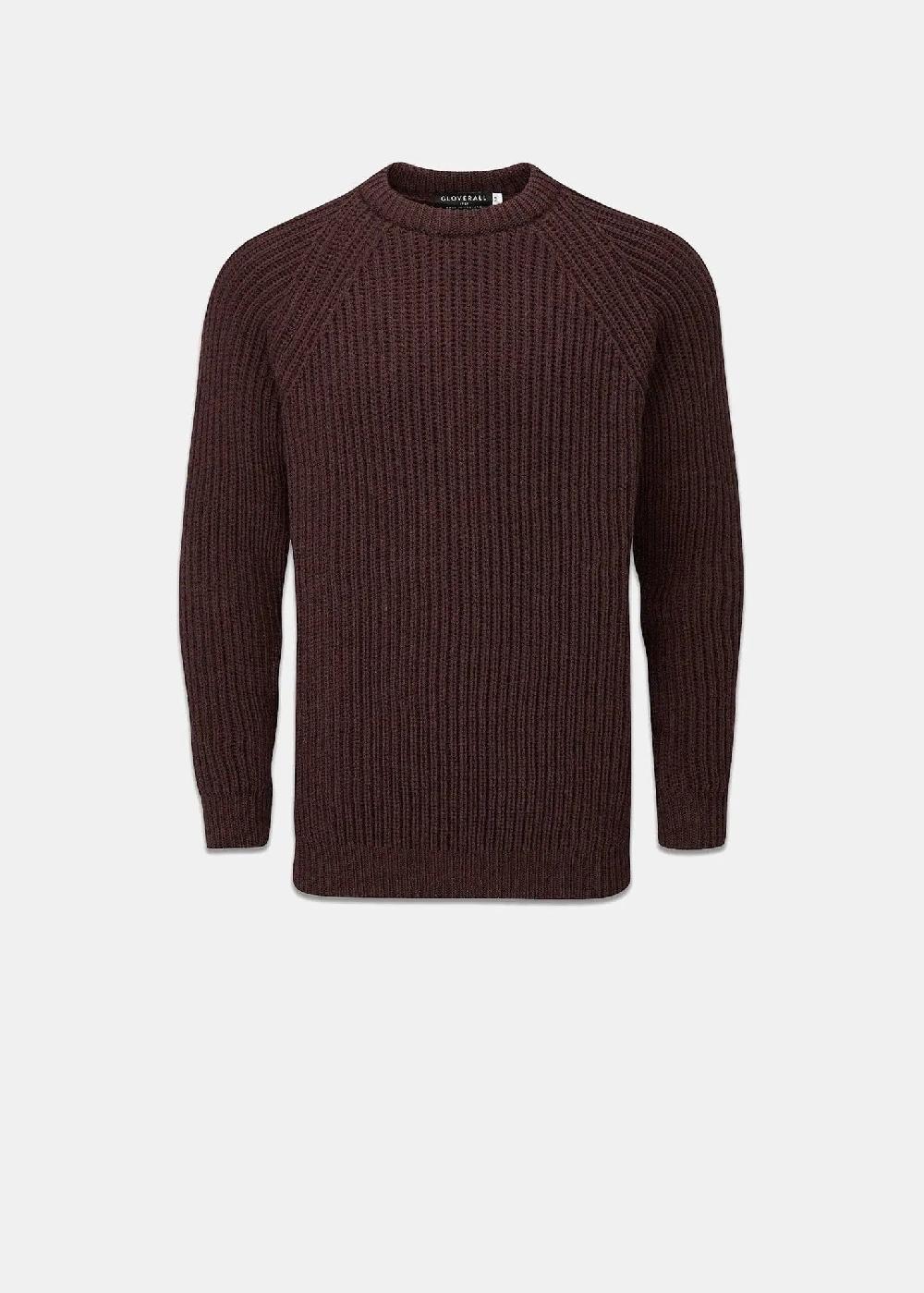 gloverall Men's Fisherman Jumper Burgundy