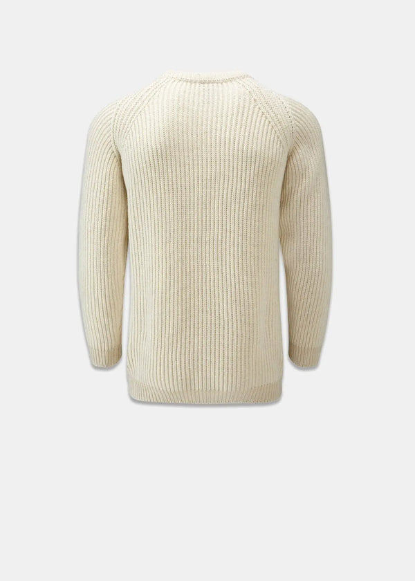 Gloverall Men's Fisherman Jumper Ecru