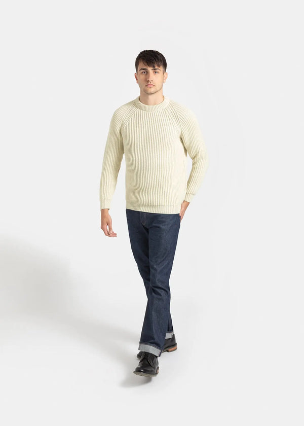 Gloverall Men's Fisherman Jumper Ecru